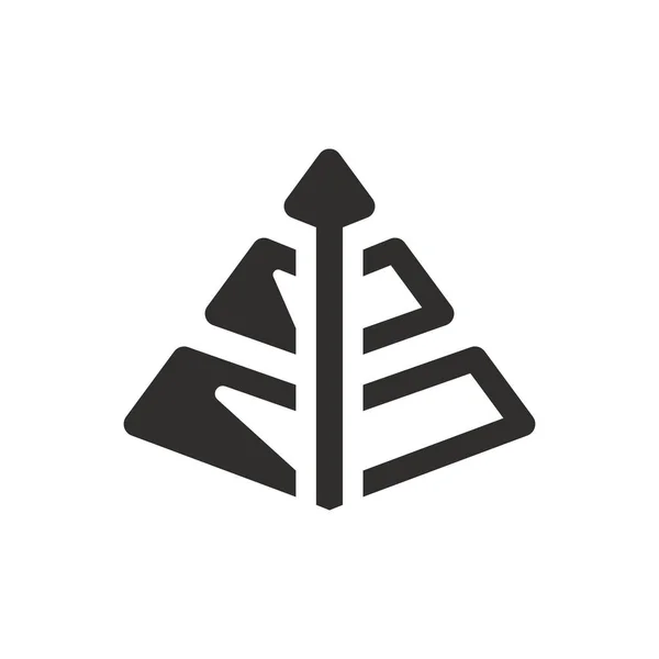 Triangle Hierarchy Report Icon White Background — ストックベクタ