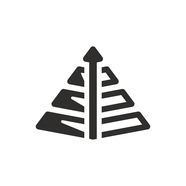 Ikona Infographics Pyramidy Bílém Pozadí — Stockový vektor
