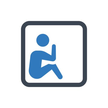 Loneliness person icon (Simple vector illustration)