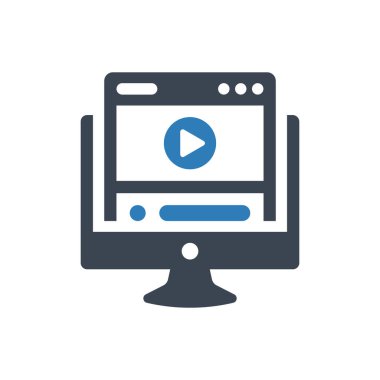 Online education training icon (Simple vector illustration)