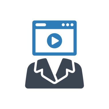 Online learning icon (Simple vector illustration)