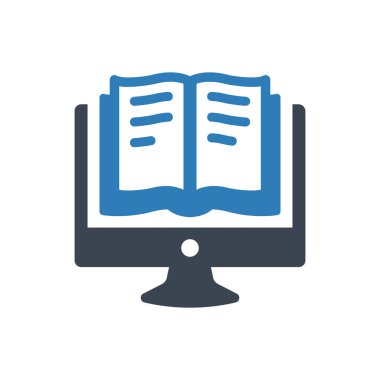 Online book reading icon (Simple vector illustration)