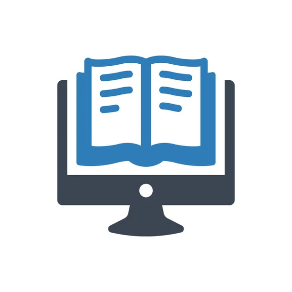 Online Book Reading Icon Simple Vector Illustration — Stockvektor