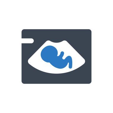 Pregnancy ultrasound icon (Simple vector illustration)
