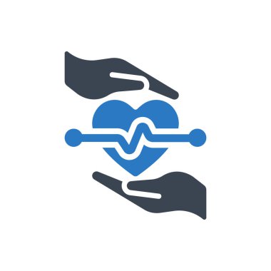 Heart insurance icon (Simple vector illustration)