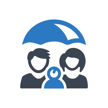 Family insurance icon (Simple vector illustration)