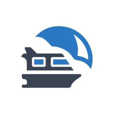 Cargo insurance icon (Simple vector illustration)