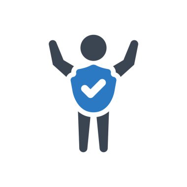 Agent insurance icon (Simple vector illustration)