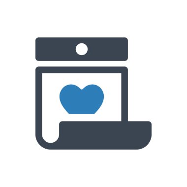 Valentine date icon (Simple vector illustration)