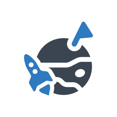 Planet mission icon (Simple vector illustration)