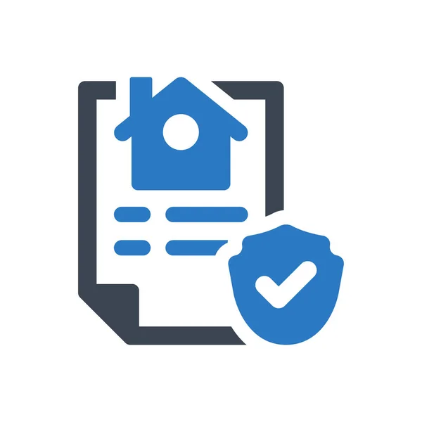 Home Insurance Policy Icon Simple Vector Illustration —  Vetores de Stock