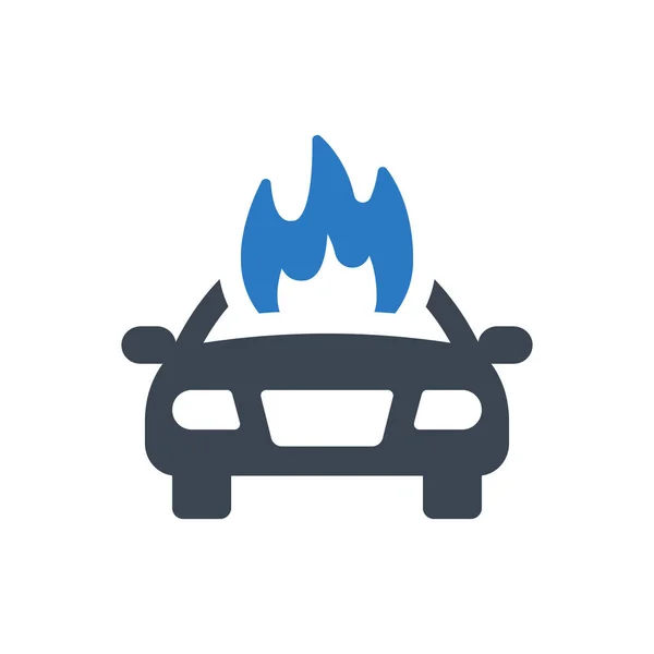 Car Fire Insurance Icon Simple Vector Illustration — Vector de stock