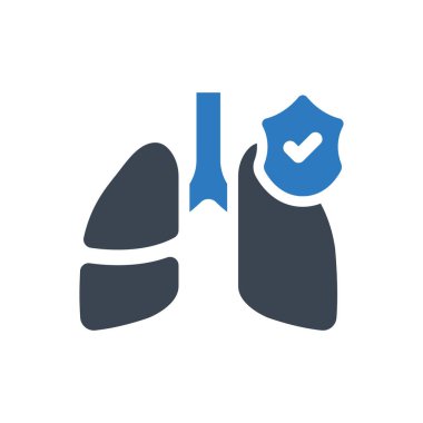 Safe lung icon (Simple vector illustration)