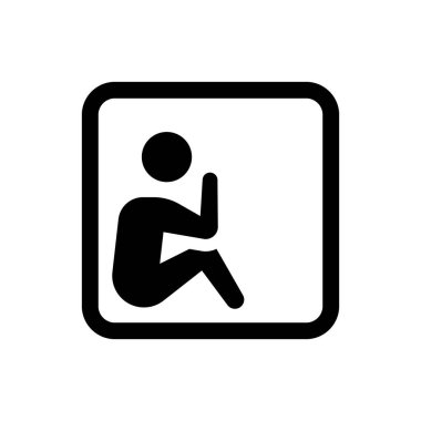 Loneliness person icon (Simple vector illustration)