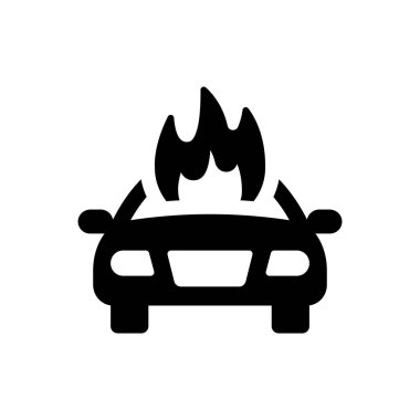 Car fire insurance icon (Simple vector illustration)