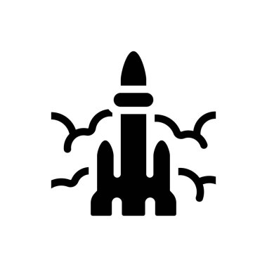Spaceship launch icon (Simple vector illustration)