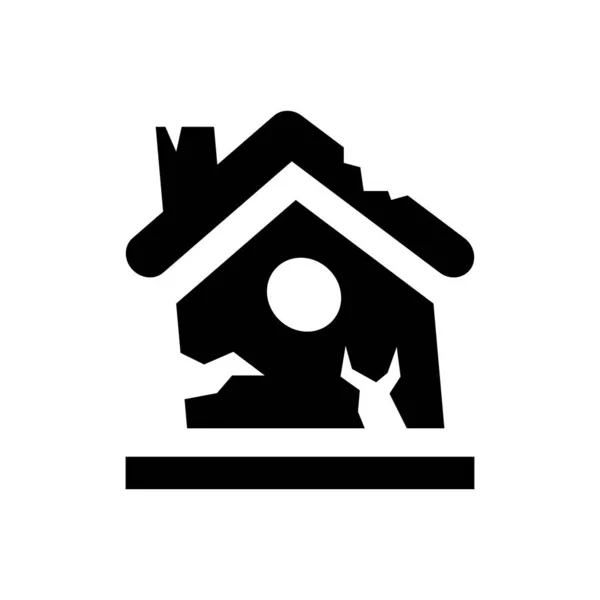 Home Earthquake Damage Icon Simple Vector Illustration — Archivo Imágenes Vectoriales