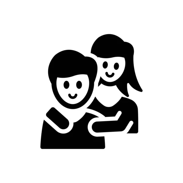 Happy Couple Icon Simple Vector Illustration — 图库矢量图片