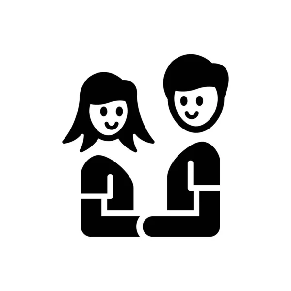 Boyfriend Girlfriend Icon Simple Vector Illustration — 스톡 벡터