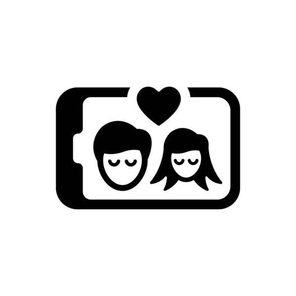 Couple Selfie Icon Simple Vector Illustration — 스톡 벡터