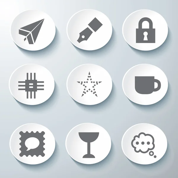 3D-Icons 3D-Icons setzen Icons Glas-Icons Vektor-Icons setzen Icons Iconsammlung — Stockvektor