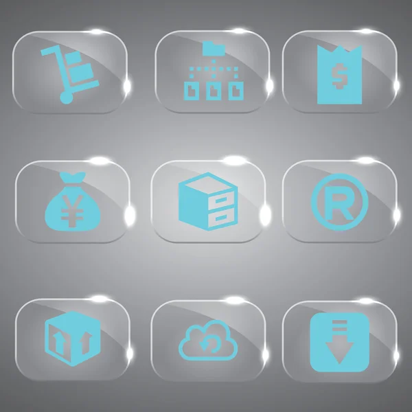 3d icons 3d icons set icon glass icons vector icon set icons icon collection — Stock Vector