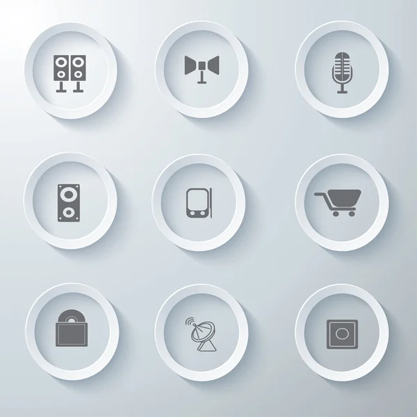 3D-Icons 3D-Icons setzen Icons Glas-Icons Vektor-Icons setzen Icons Iconsammlung — Stockvektor