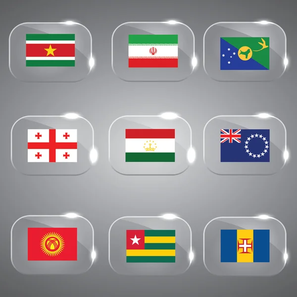 Flaggen der Welt Flaggen Europafahnen Europafahnen Vektorfahnen Länderfahnen Glasfahnen gesetzt — kostenloses Stockfoto