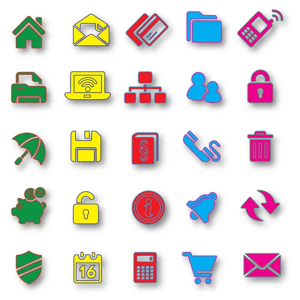 Etiqueta engomada icono etiqueta etiqueta etiqueta pegatina vector etiqueta pegatinas conjunto icono conjunto iconos icono colección — Vector de stock