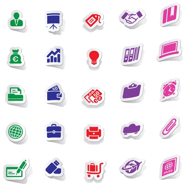 Autocolant icon autocolant etichetă autocolant autocolant etichetă autocolant set pictograme set pictograme pictogramă colectare — Vector de stoc