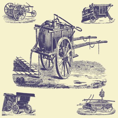 eski vintage vektör vektör setleri