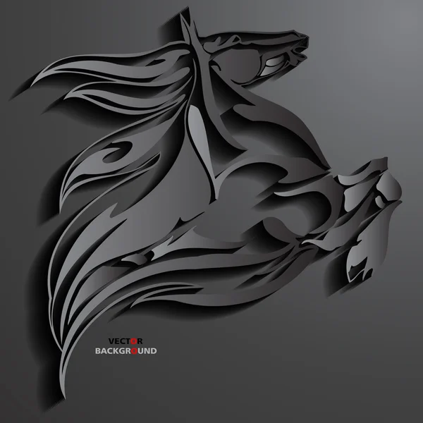 Cavalos fundo Abstrato 3D Design Vector ilustrações — Vetor de Stock