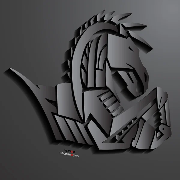 Cavalos Tatuagem Fundo Abstrato 3D Design Vector ilustrações — Vetor de Stock