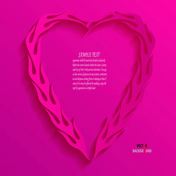 ハート背景抽象的な 3d デザイン ベクトル イラスト ピンク — ストックベクタ