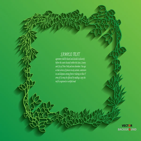 Elemento di confine Sfondo Astratto Disegno 3D Illustrazioni vettoriali Verde — Vettoriale Stock