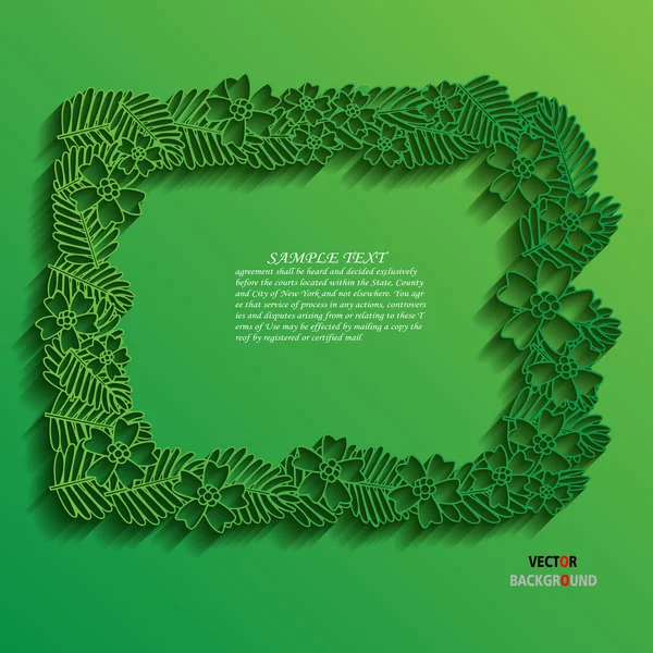 Elemento di confine Natale Sfondo Astratto 3D Design Illustrazioni vettoriali Verde — Vettoriale Stock