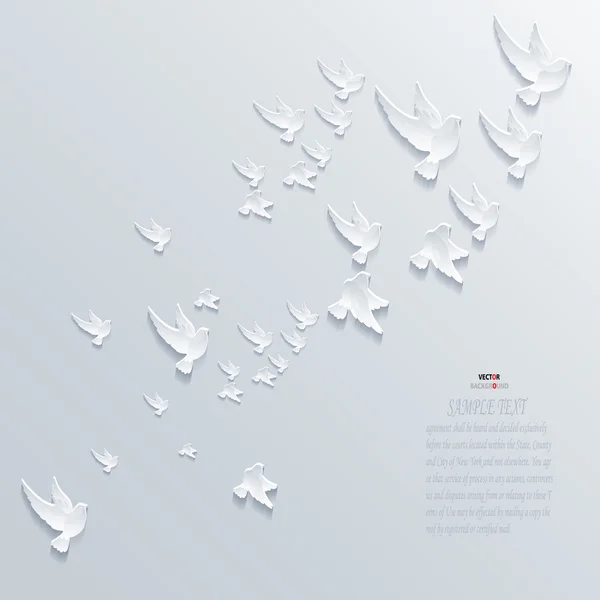 Bird Abstract 3D Design Background Vector ilustrações Branco — Vetor de Stock