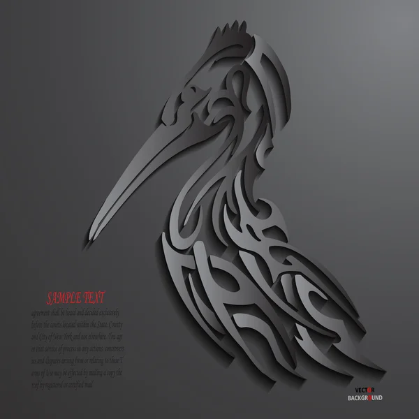 Fundo do pássaro Abstract 3D Design Vector ilustrações Preto — Vetor de Stock