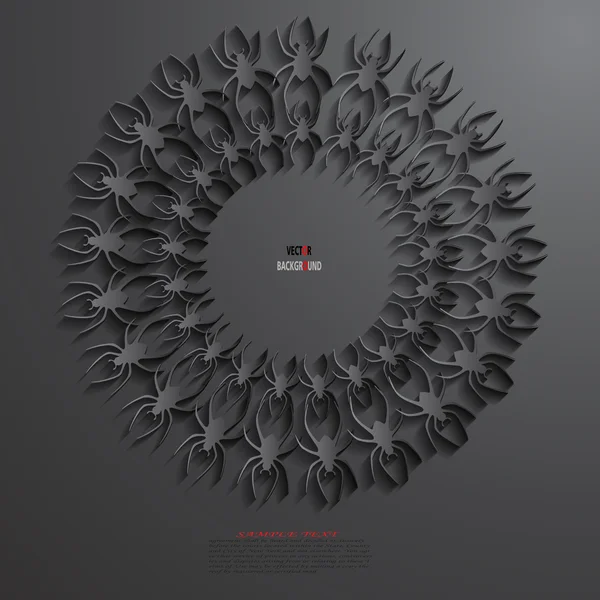 Fondo de araña Abstracto 3D Diseño Vector ilustraciones Negro — Vector de stock