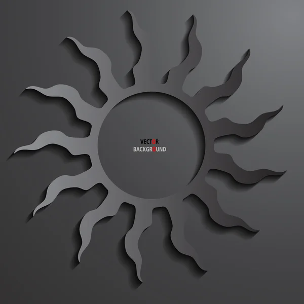 Sun Background Abstract 3D Design Vector illustrations Black — Stock vektor