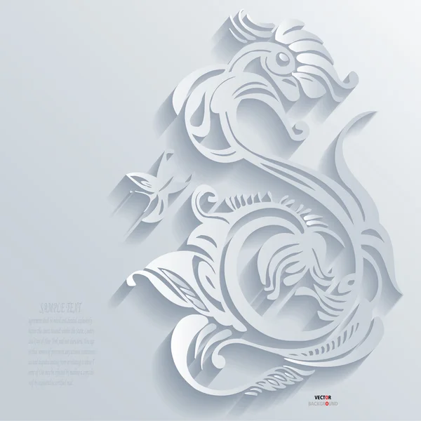 Flores Elemento floral Natal Abstrato Design 3D Fundo Vetor ilustrações Branco — Vetor de Stock