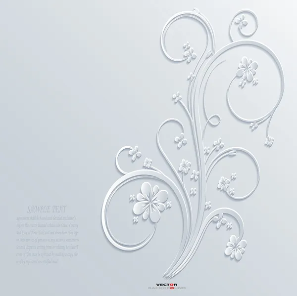 Fiori Elemento floreale Natale Astratto 3D Design Sfondo Illustrazioni vettoriali Bianco — Vettoriale Stock