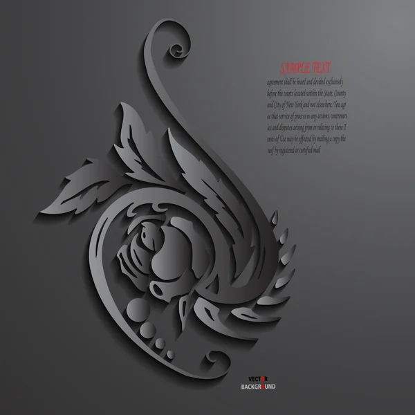 Blumen Hintergrund abstrakt 3d Design Vektor Illustrationen schwarz — Stockvektor