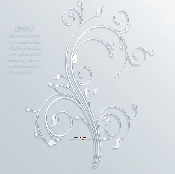 Fiori Elemento floreale Natale Astratto 3D Design Sfondo Illustrazioni vettoriali Bianco — Vettoriale Stock