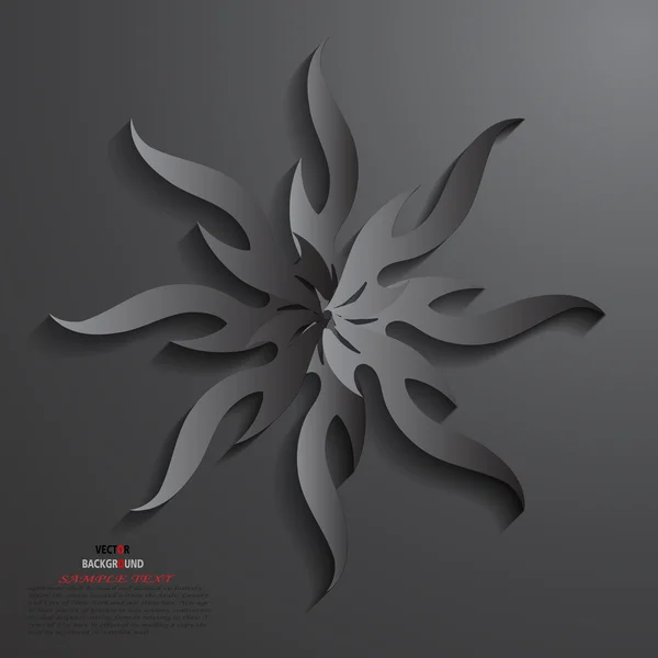 Sun Background Abstract 3D Design Vector illustrations Black — Stock vektor