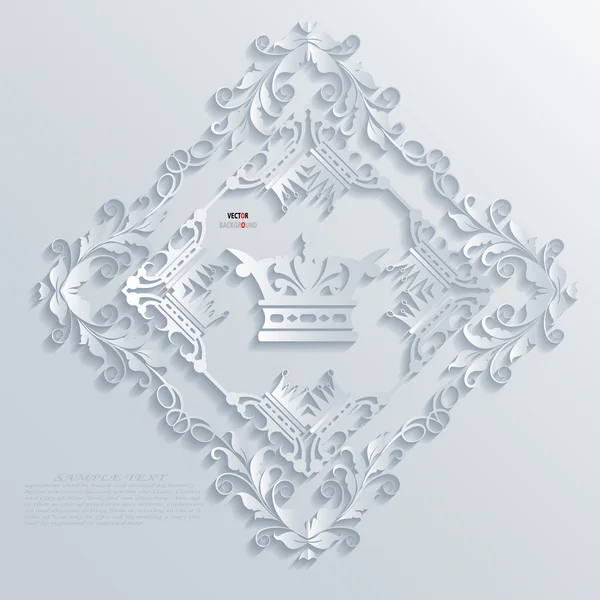 Όμορφα σύνορα στοιχείο φόντου αφηρημένα 3d σχέδια διανυσματικά εικονογραφήσεις λευκό — Διανυσματικό Αρχείο