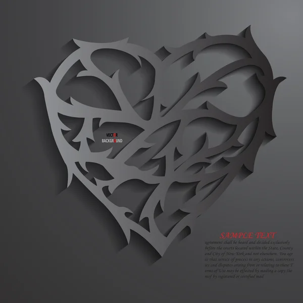Серце фон абстрактний 3D дизайн Векторні ілюстрації Чорний — стоковий вектор