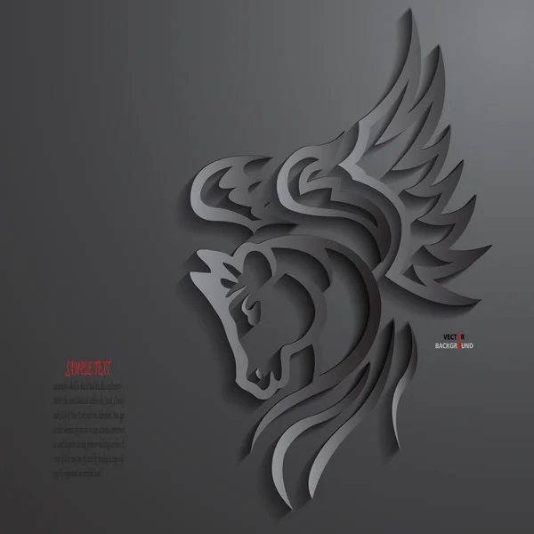 Cavalos Fundo Abstrato 3D Design Vector ilustrações Preto — Vetor de Stock