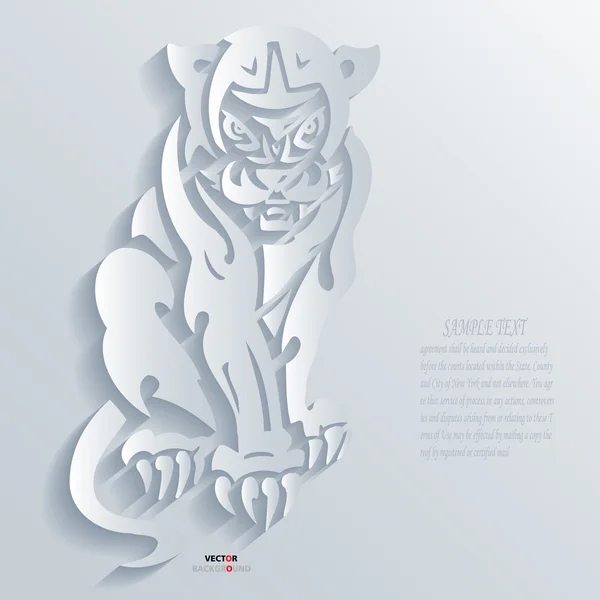 Tiger abstrakt 3d design hintergrund vektor illustrationen weiß — Stockvektor