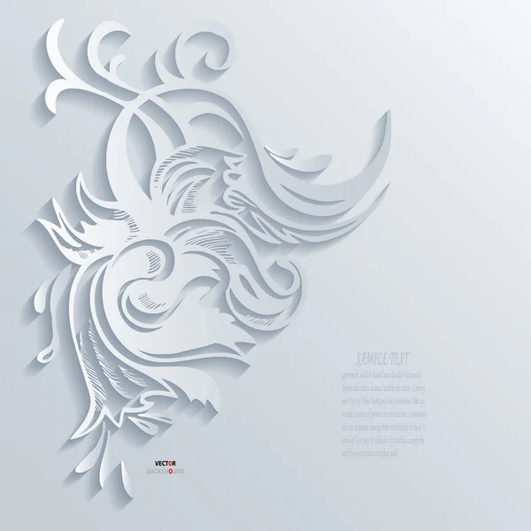 Flores Floral Fronteras Elemento Abstracto Diseño 3D Fondo Ilustraciones vectoriales Blanco — Foto de stock gratis